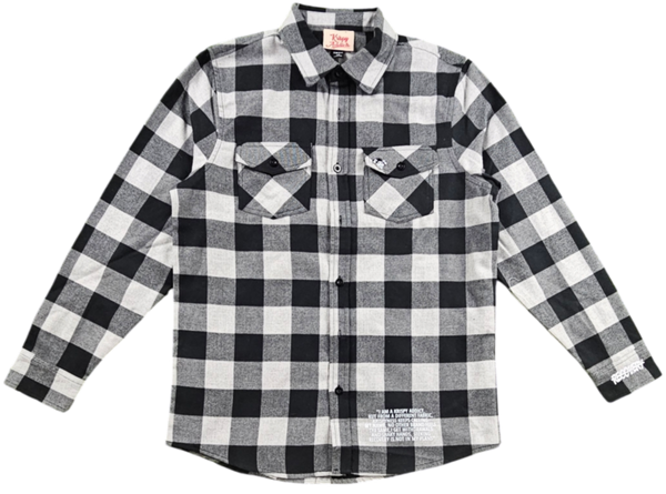 KRISPY ADDICTS - I INFLUENCE THE INFLUENCER FLANNEL - GREY/BLACK