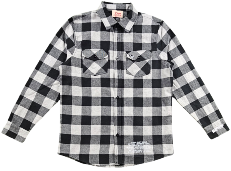 KRISPY ADDICTS - I INFLUENCE THE INFLUENCER FLANNEL - GREY/BLACK