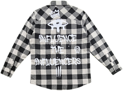 KRISPY ADDICTS - I INFLUENCE THE INFLUENCER FLANNEL - GREY/BLACK