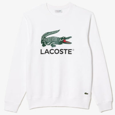 LACOSTE - Lacoste Classic Fit Cotton Fleece Sweatshirt White SH1281 51 001 - WHITE