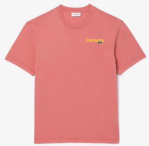 LACOSTE - MEN'S WASHED EFFECT T-SHIRT -PINK