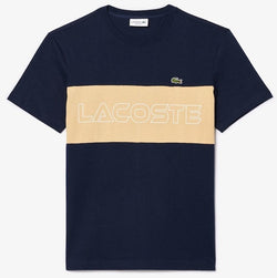LACOSTE - REGULAR FIT COLORBLOCK PRINT T-SHIRT - NAYY