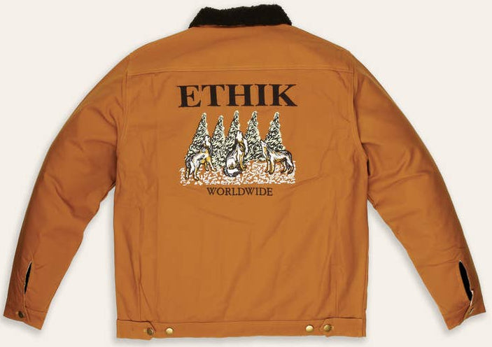 ETHIK - Howler Sherpa Lined Work Jacket  - Caramel