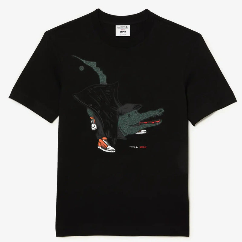 LACOSTE - Men’s Lacoste x Netflix Organic Cotton T-Shirt - BLACK