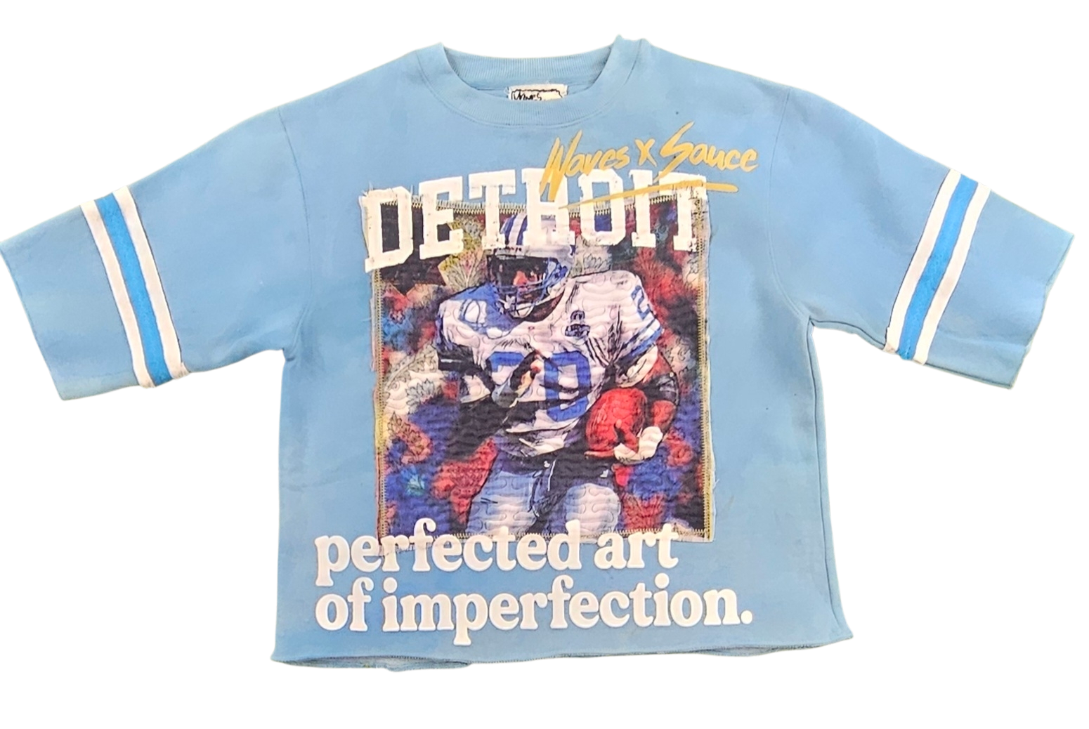 WAVES X SAUCE - BARRY SANDERS TEE JERSEY - BLUE