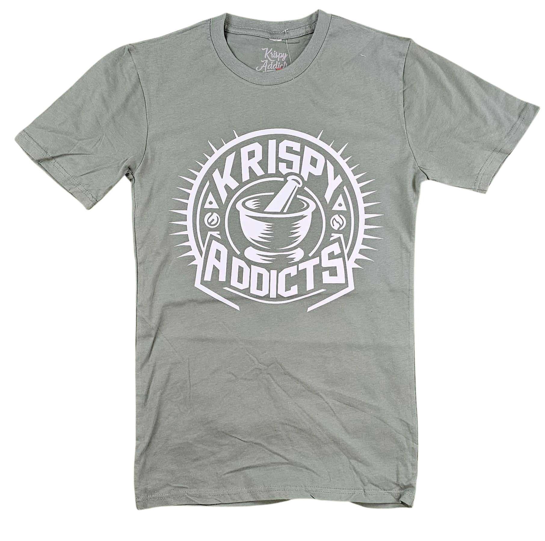 KRISPY ADDICTS - MORTAR AND PESTLE TEE - LIGHT GREEN
