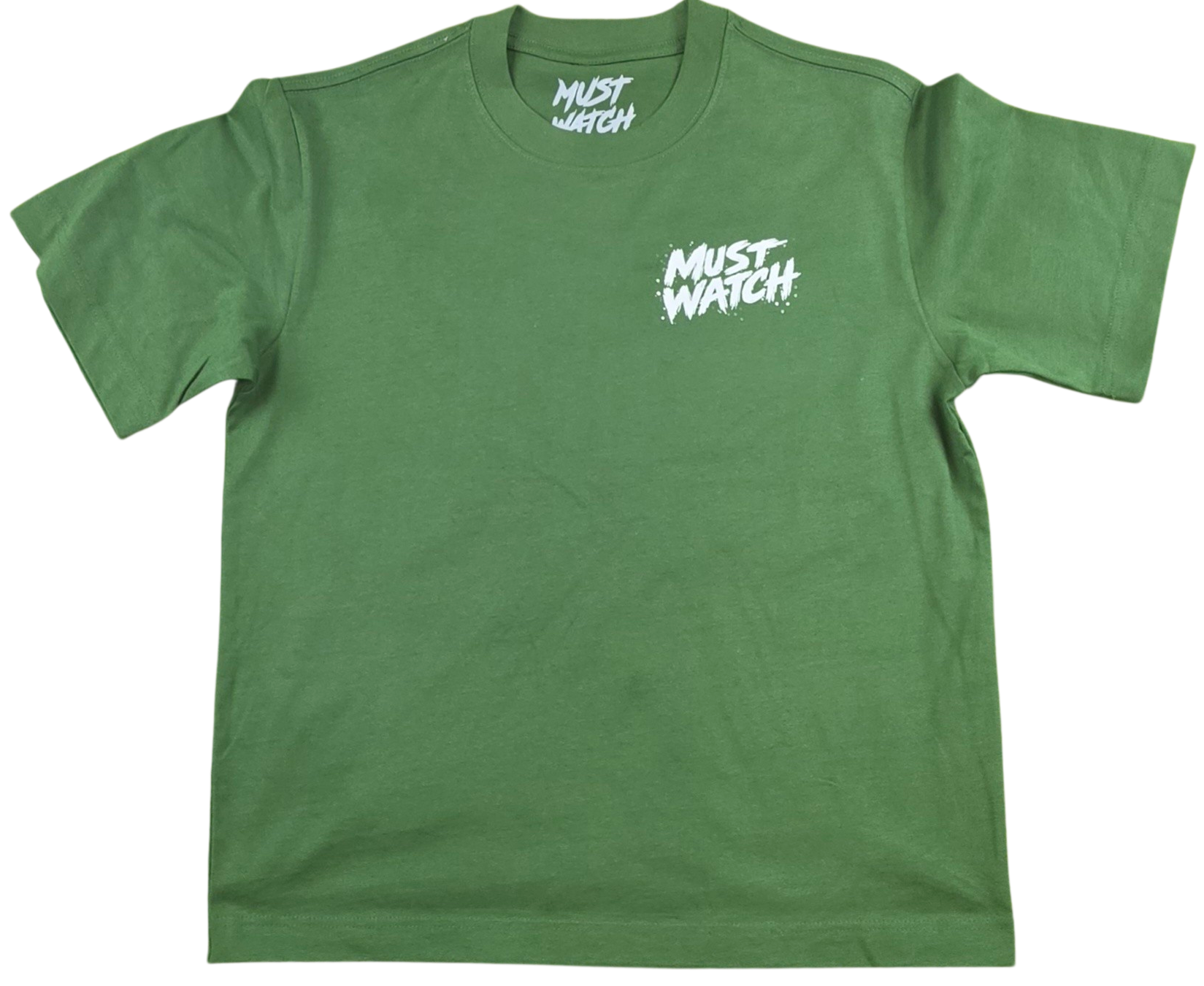 MUST WATCH - BACK TATT  T-SHIRT -GREEN/WHITE