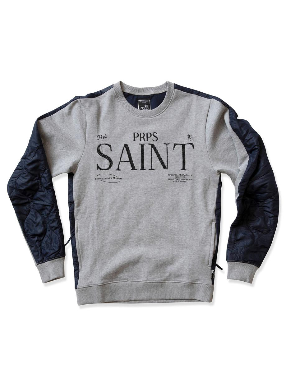PRPS - LYDIA OPENSTOCK APHLA  CREWNECK - GREY/NAVY