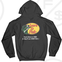 FLY SUPPLY - Learn To Fish: Hoodie - BLACK