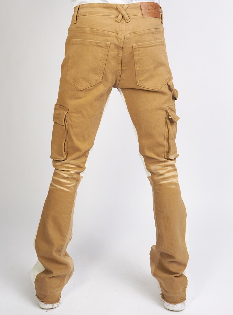 POLITICS - Cargo Stacked Flare - KHAKI/CREAM