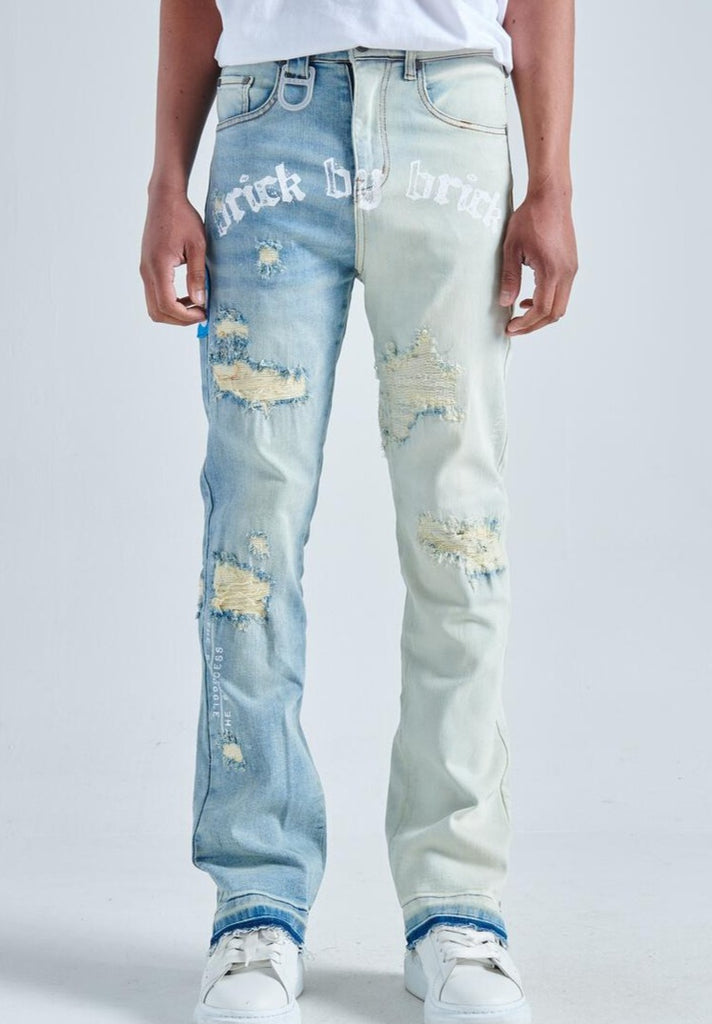 Get Ripped Patch Detail Light Blue Denim Jeans at ₹ 999 | LBB Shop