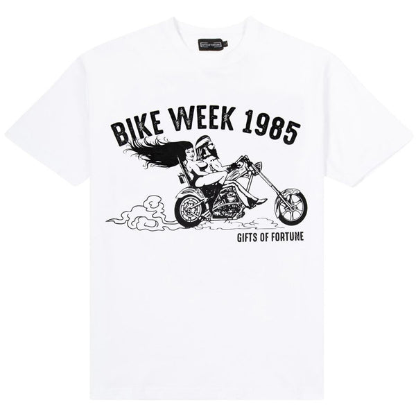 GIFTS OF FORTUNE -  Bike Week T-shirt - WHITE