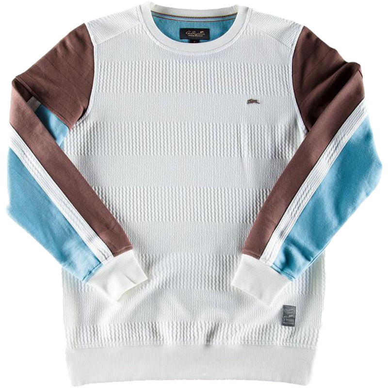 A. Tiziano - Jarvis | Long Sleeve Color Blocked Crew Neck (natural/brown)