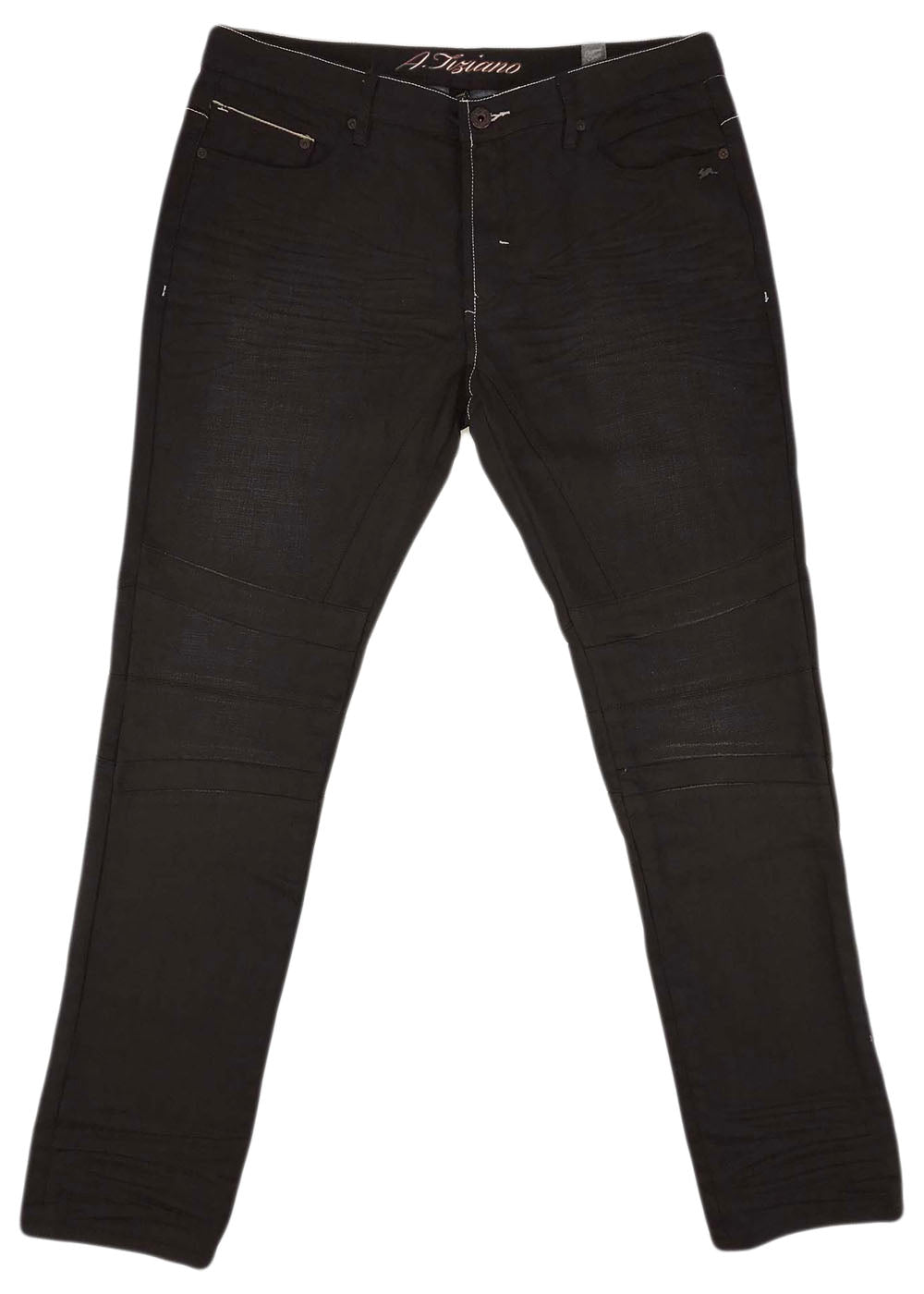 A. Tiziano Clark Raw Denim Jean (bark)