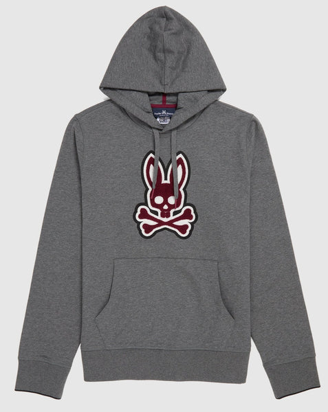 PSYCHO BUNNY - MENS PATCHIN HOODIE - HEATHER STORM