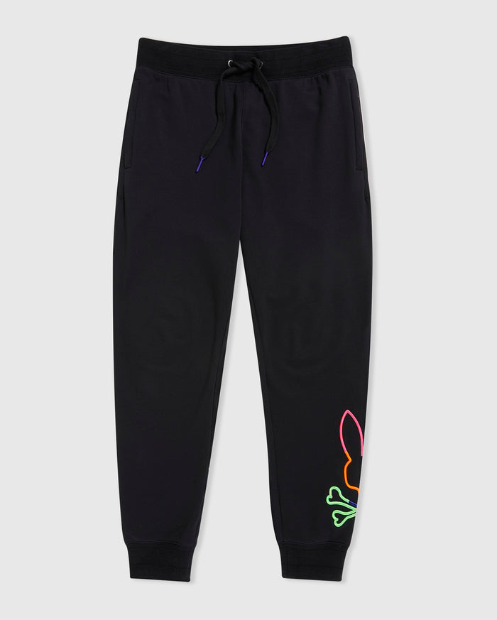 PSYCHO BUNNY - MENS LEO BUNNY PANTS - BLACK