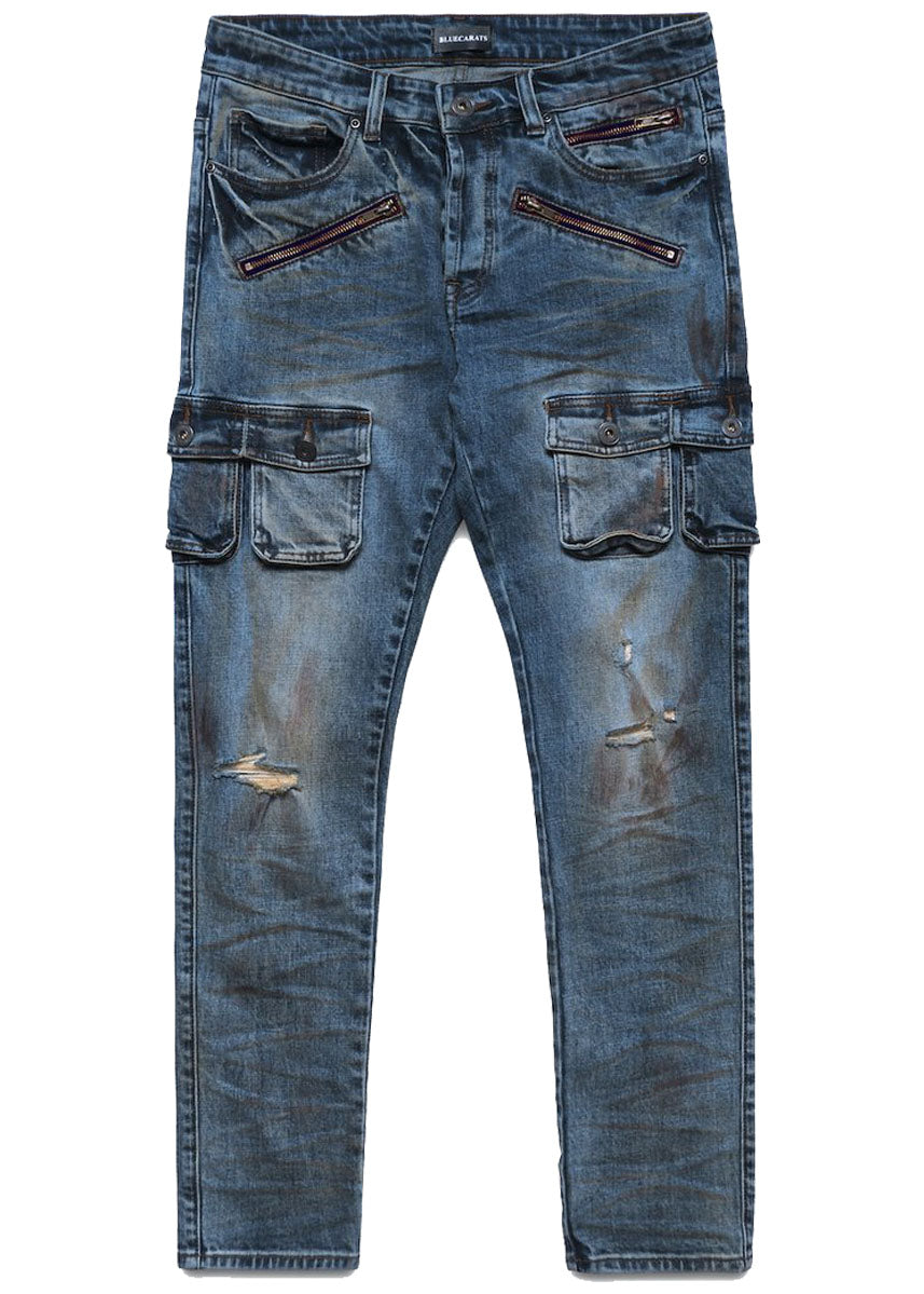 Bluecarats - The Spade Slim-fit Cargo Jean (dirty indigo)