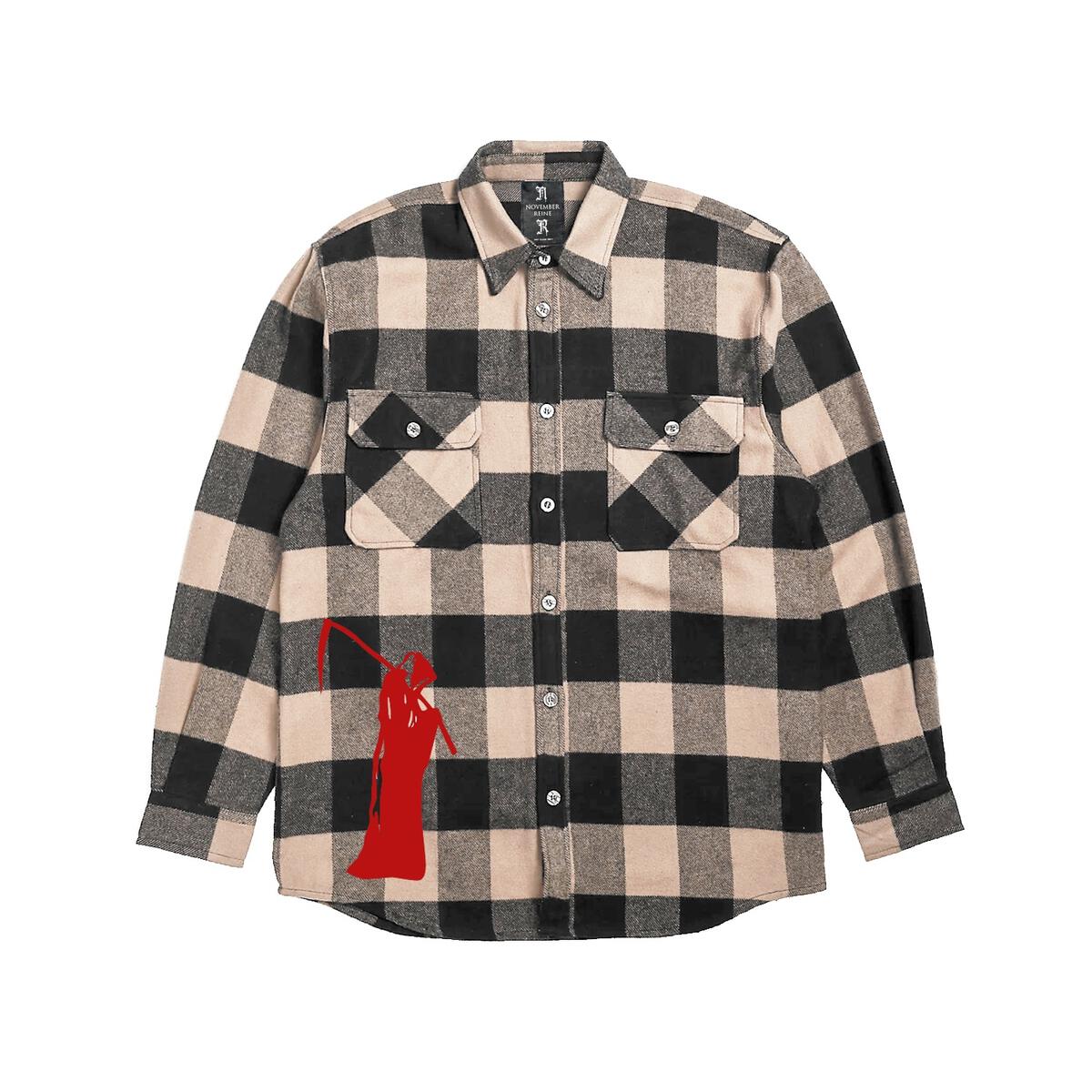 NOVEMBER REINE - DRESSED TO KILL FLANNEL CREAM AND BLACK (DRESSED TO KILL FLANNEL CREAM AND BLACK)