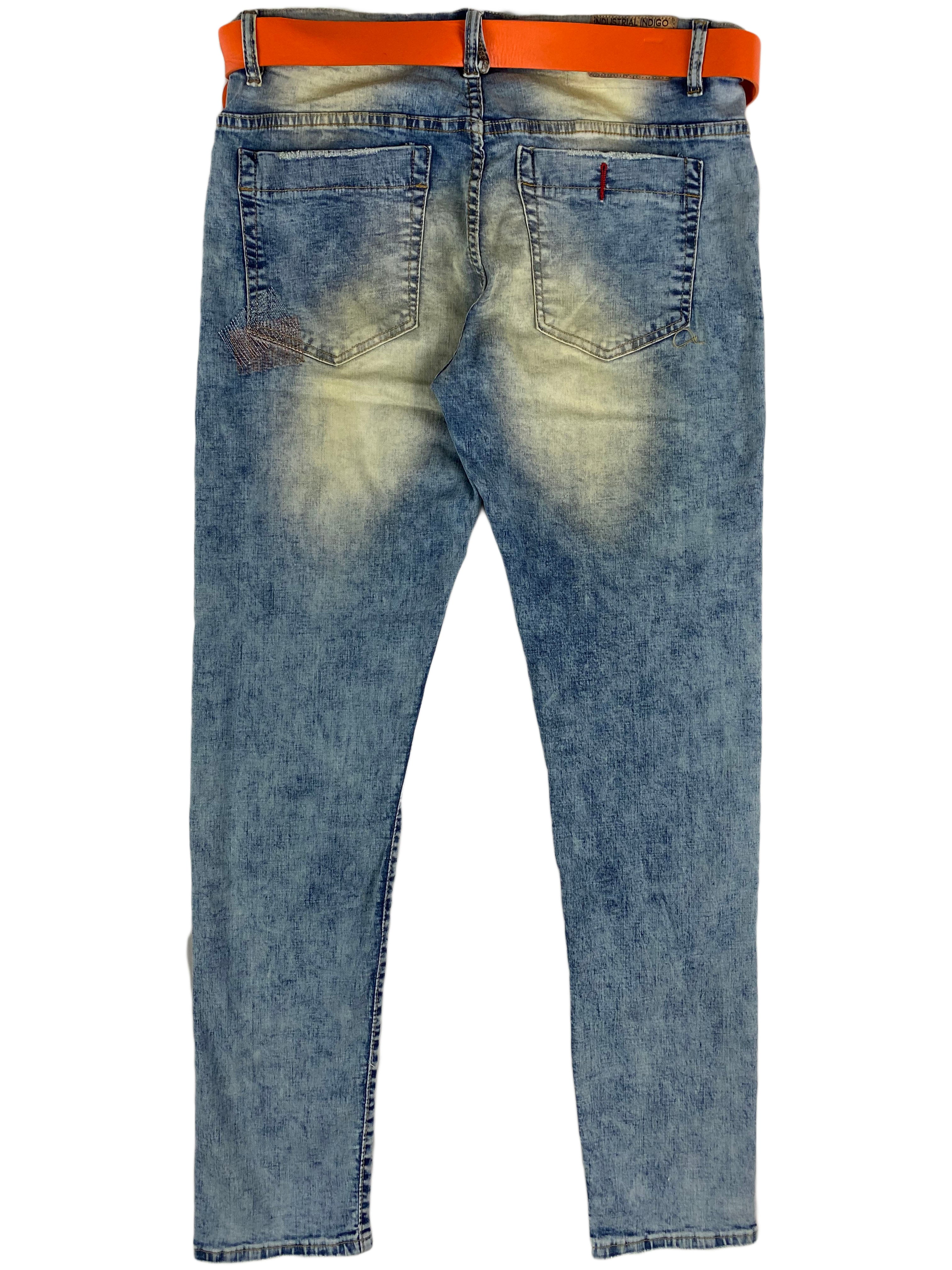 Industrial Indigo - Multi Color Patch Work (light blue) INT-WB-224