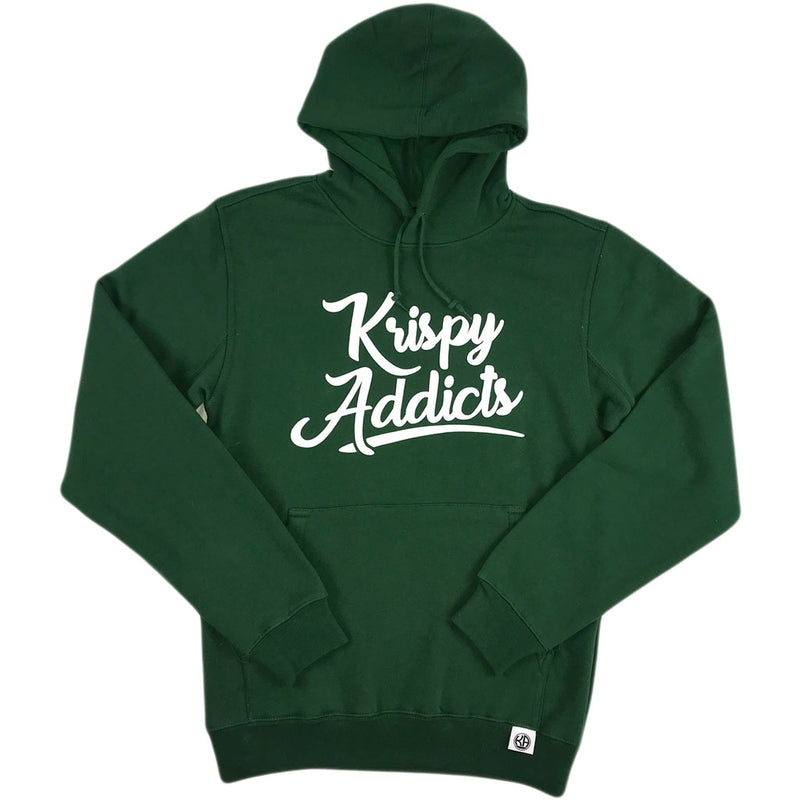 Krispy Addicts - Krispy Logo Raised Hoodie Dark Green (white)