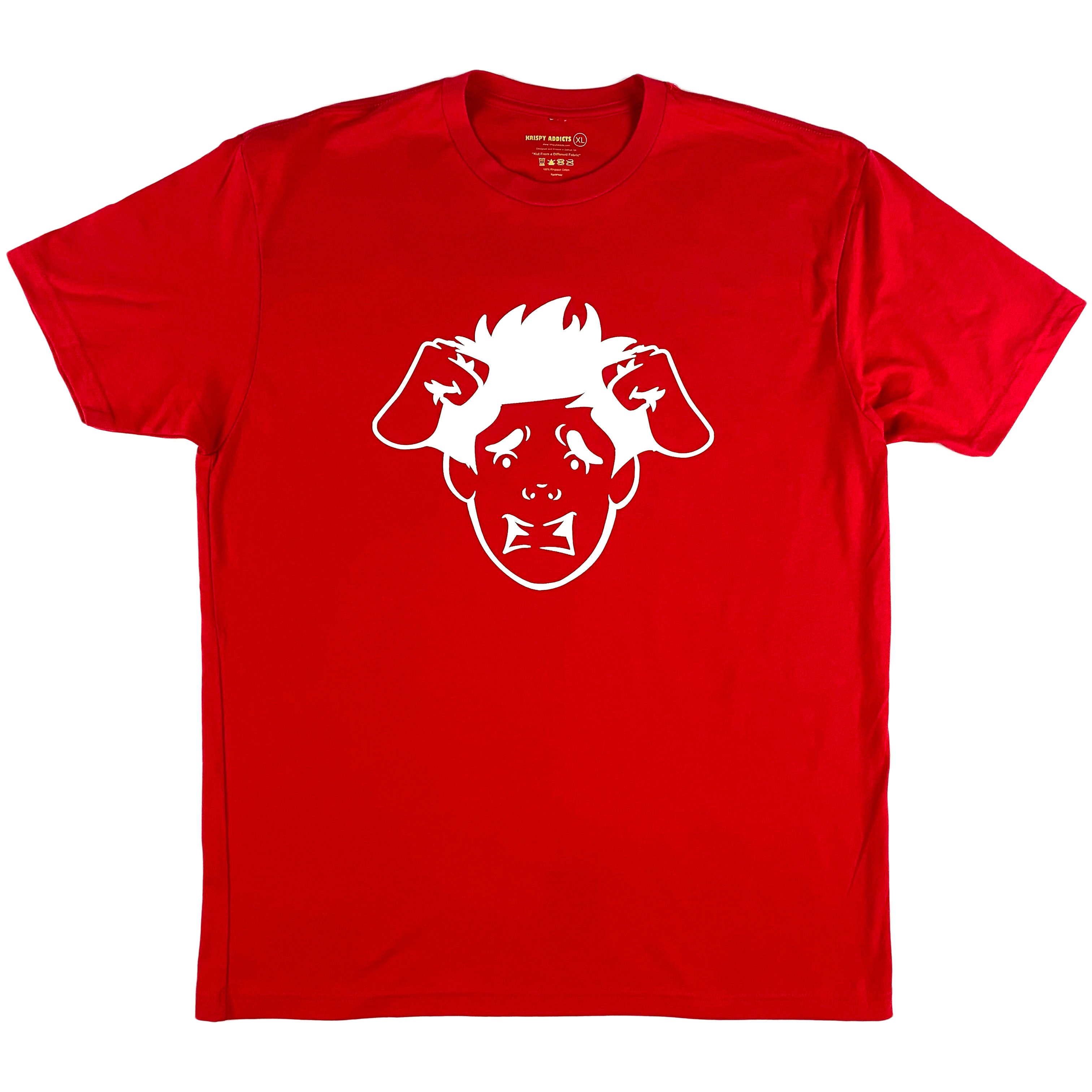 Krispy Addicts - Krispy Face Back Tat Red (white)