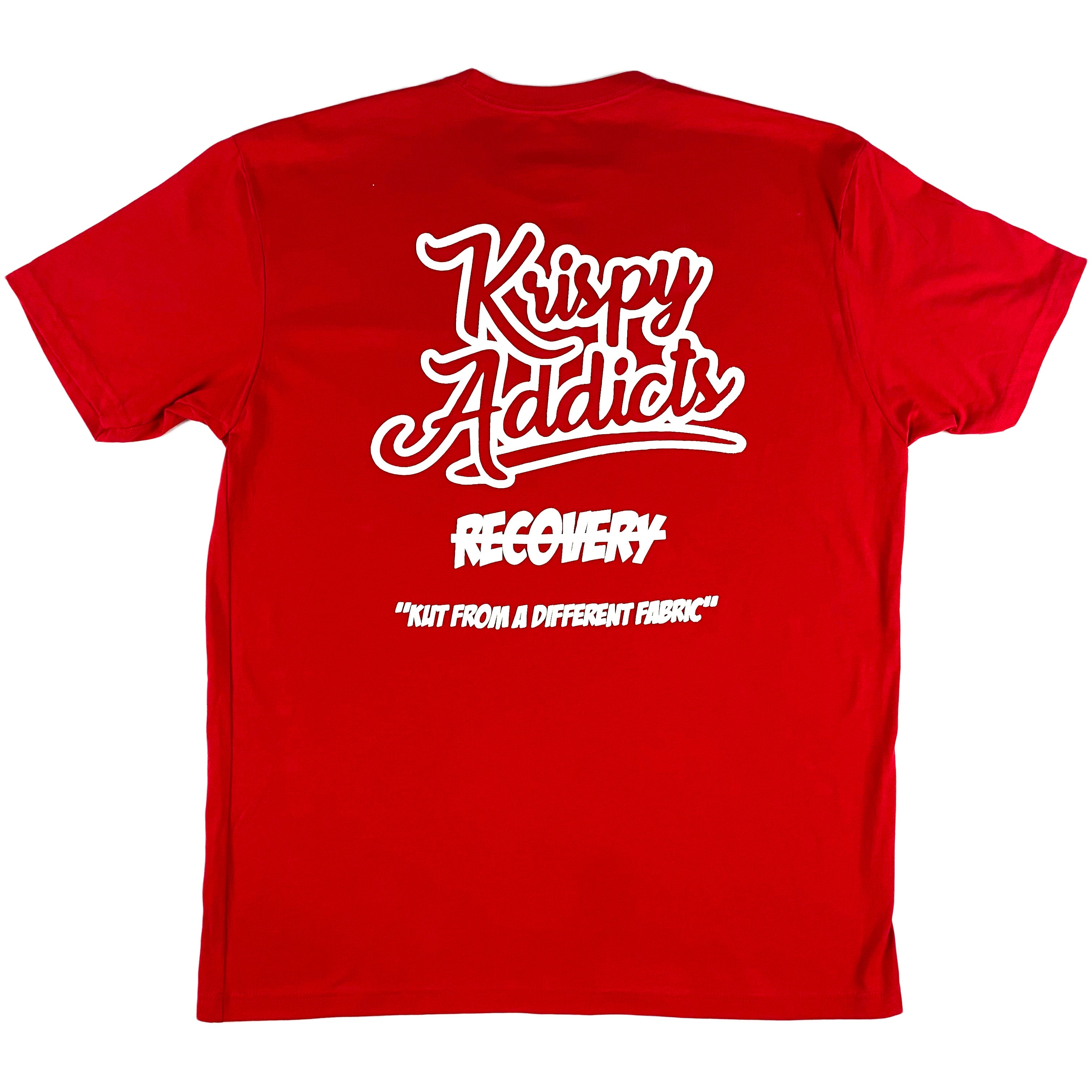 Krispy Addicts - Krispy Face Back Tat Red (white)