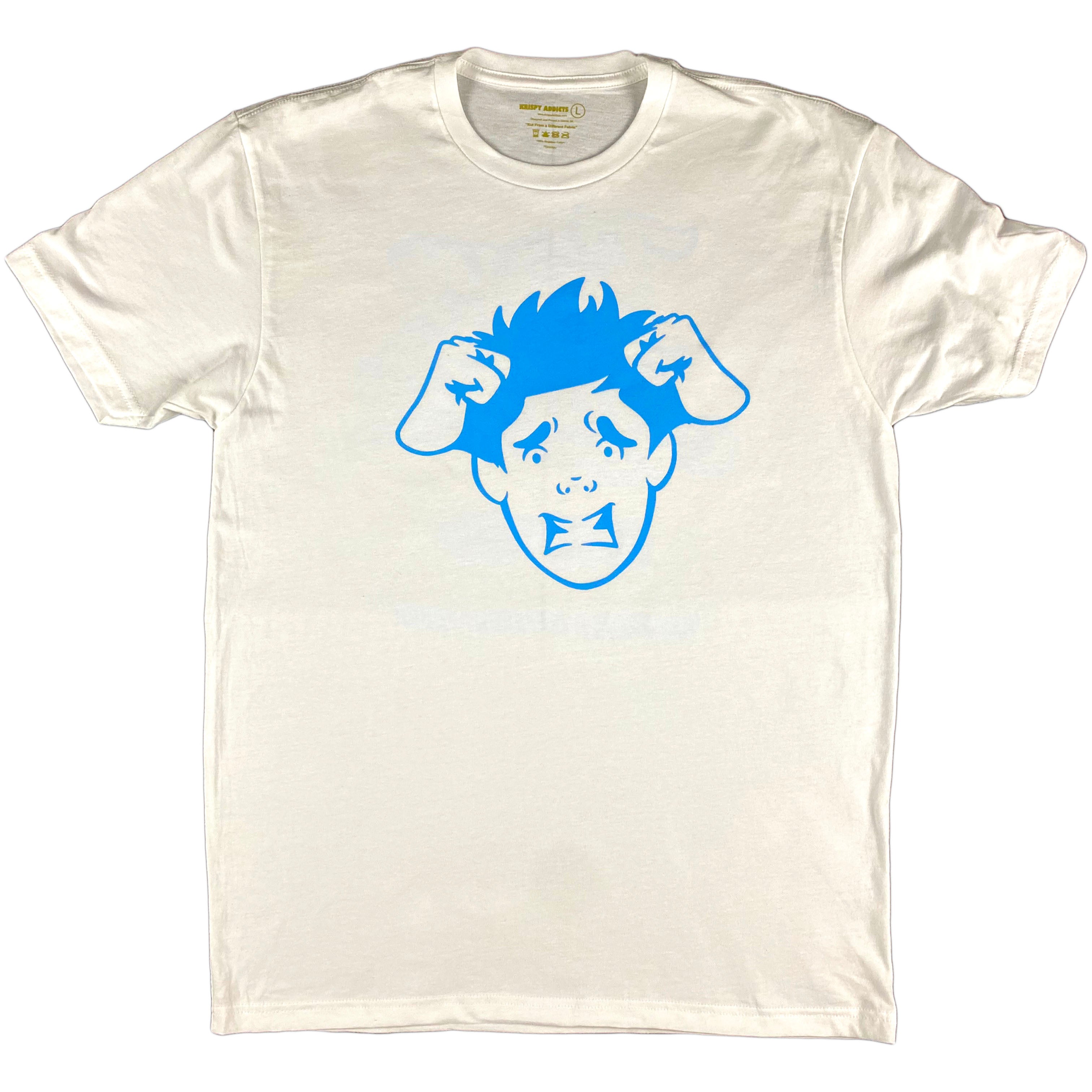 Krispy Addicts - Krispy Face Back Tat Tee White (sky blue)