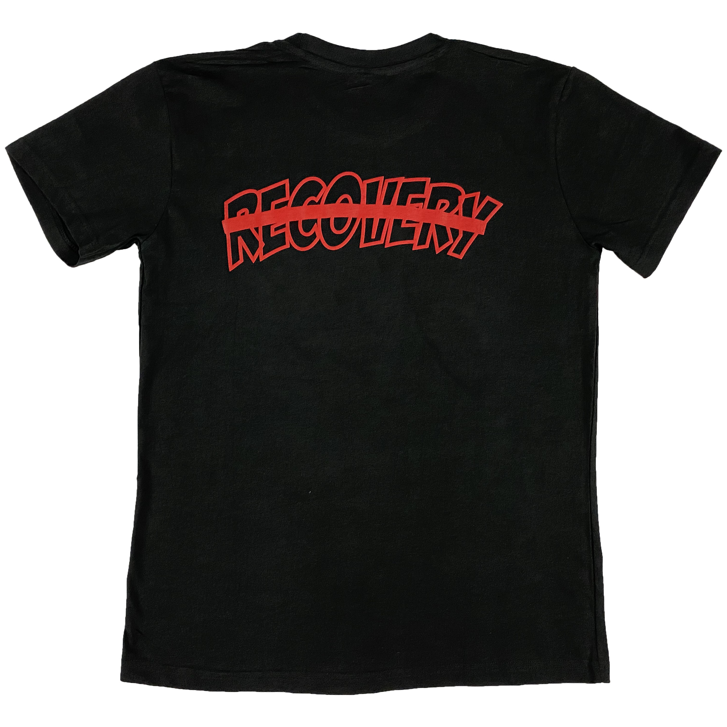 Krispy Addicts - Krispy Logo Outline No Recovery Back Tee Black (cardinal red)