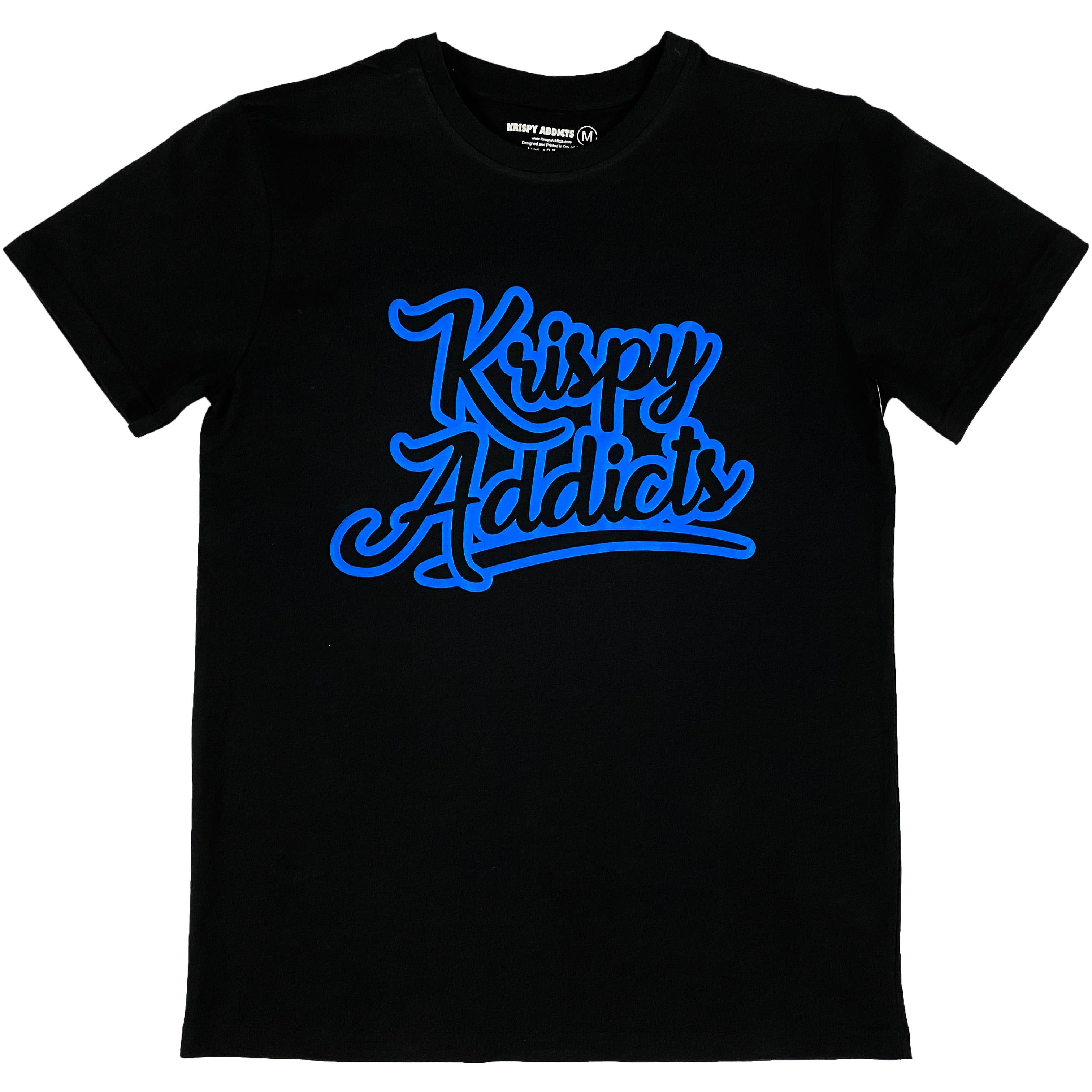Krispy Addicts - Krispy Logo Outline No Recovery Back Tee Black (lions blue)