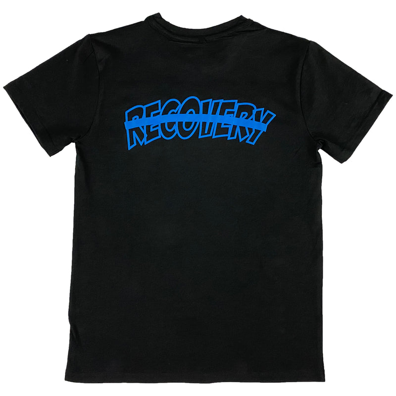 Krispy Addicts - Krispy Logo Outline No Recovery Back Tee Black (lions blue)