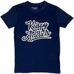 Krispy Addicts - Krispy Logo Outline No Recovery Back Tee Navy (white)