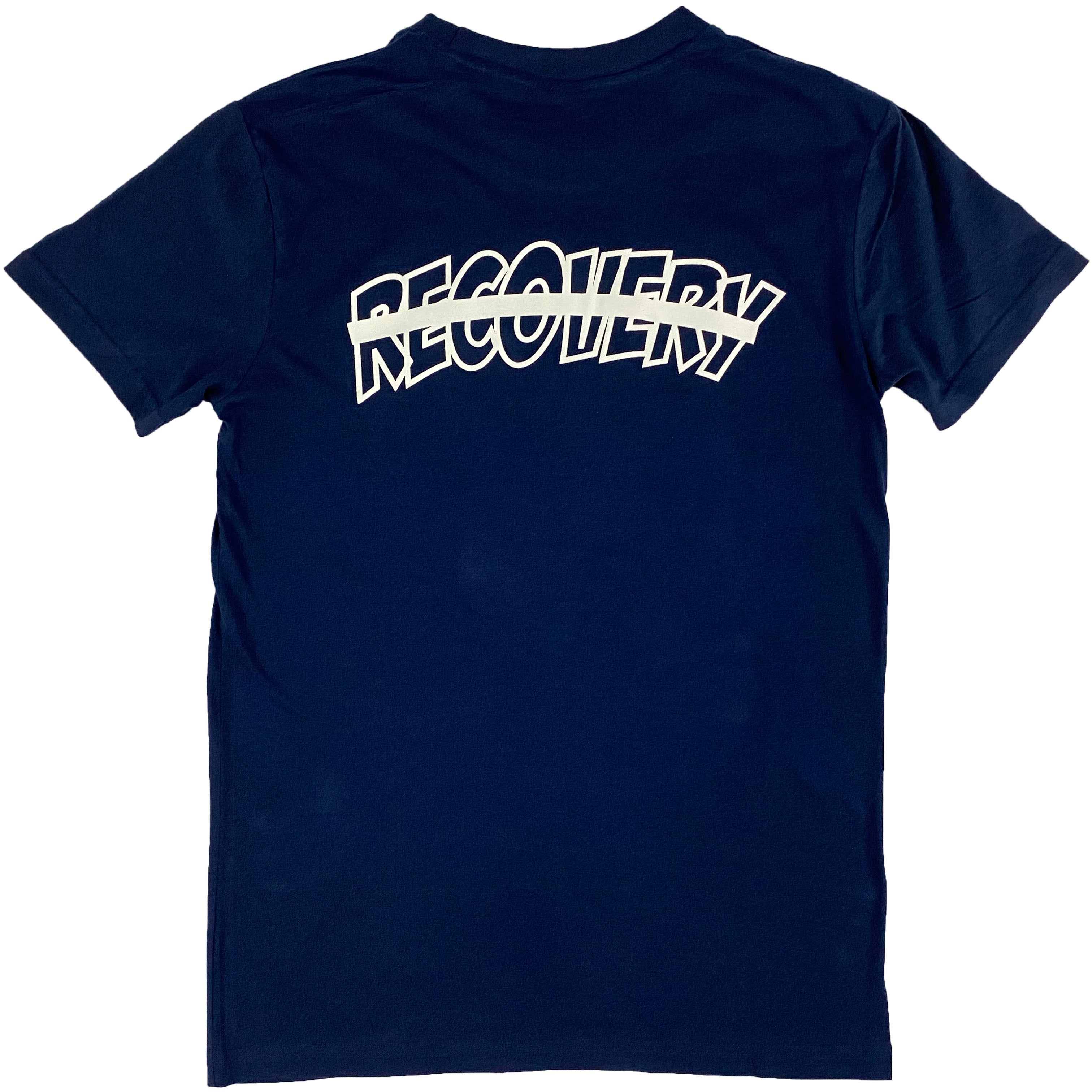 Krispy Addicts - Krispy Logo Outline No Recovery Back Tee Navy (white)
