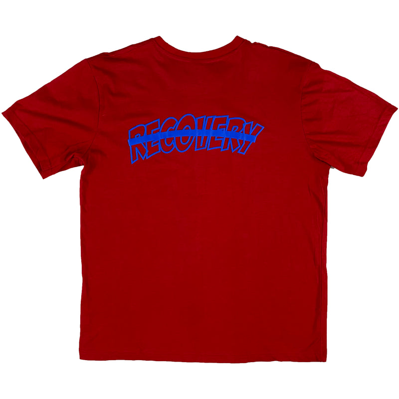 Krispy Addicts - Krispy Logo Outline No Recovery Back Tee Red (royal blue)