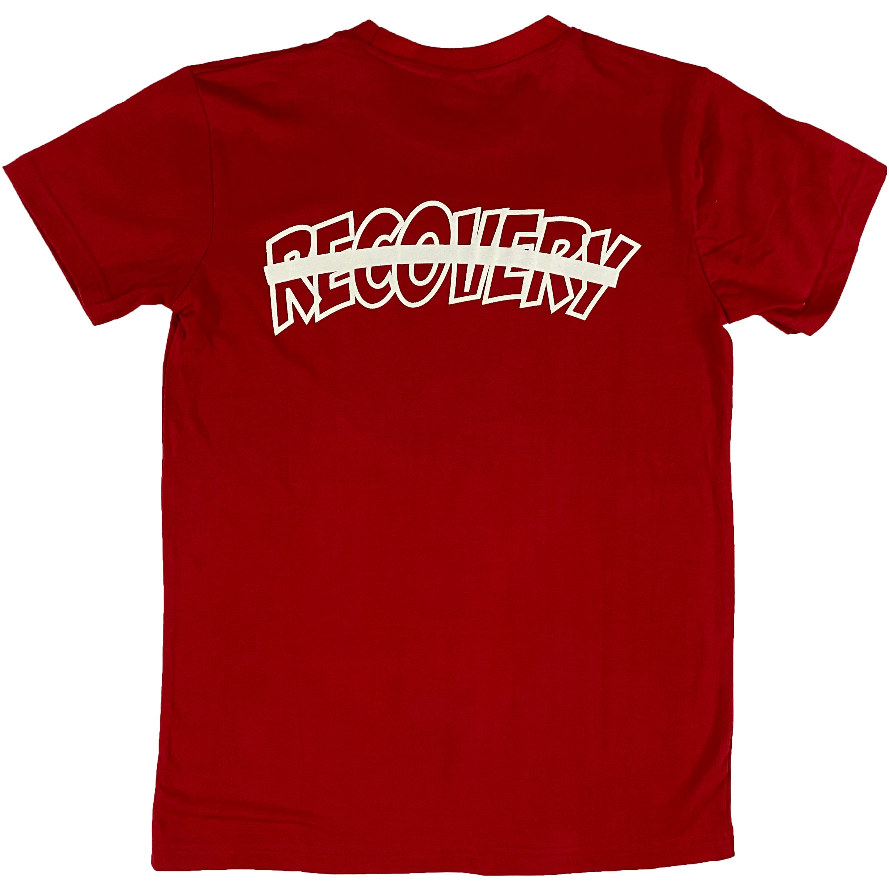 Krispy Addicts - Krispy Logo Outline/No Recovery Back Tee Red (white)