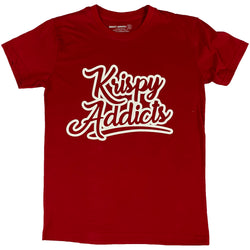 Krispy Addicts - Krispy Logo Outline/No Recovery Back Tee Red (white)