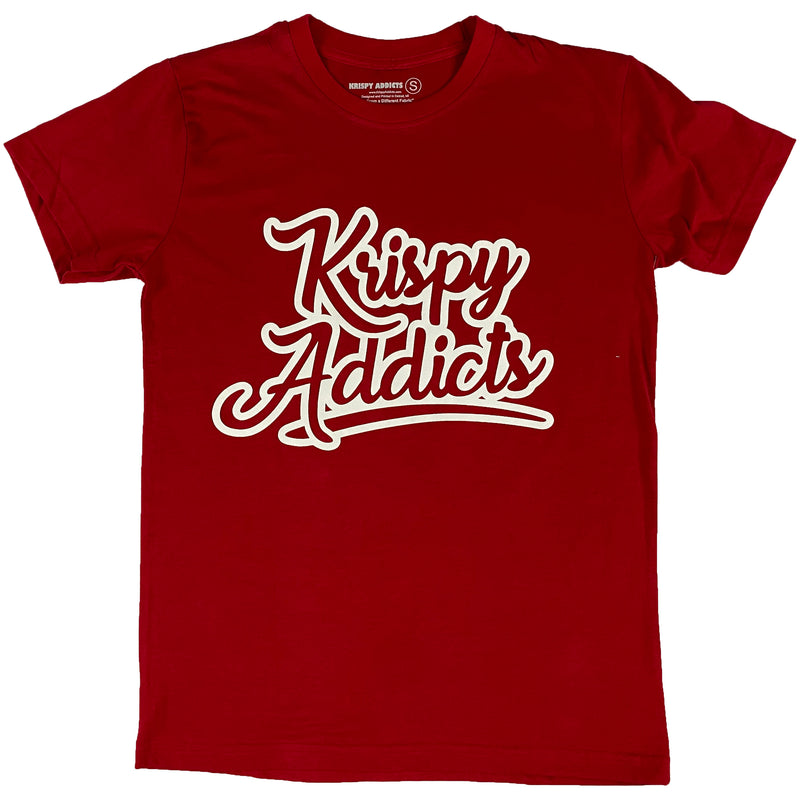 Krispy Addicts - Krispy Logo Outline/No Recovery Back Tee Red (white)