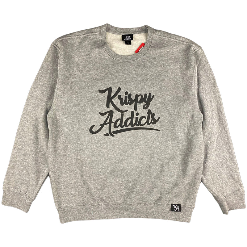 Krispy Addicts - Krispy Logo Raised Crewneck Heather Grey (black)