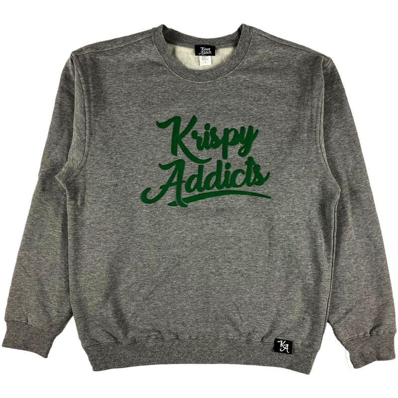 Krispy Addicts - Krispy Logo Raised Crewneck Heather Grey (green)