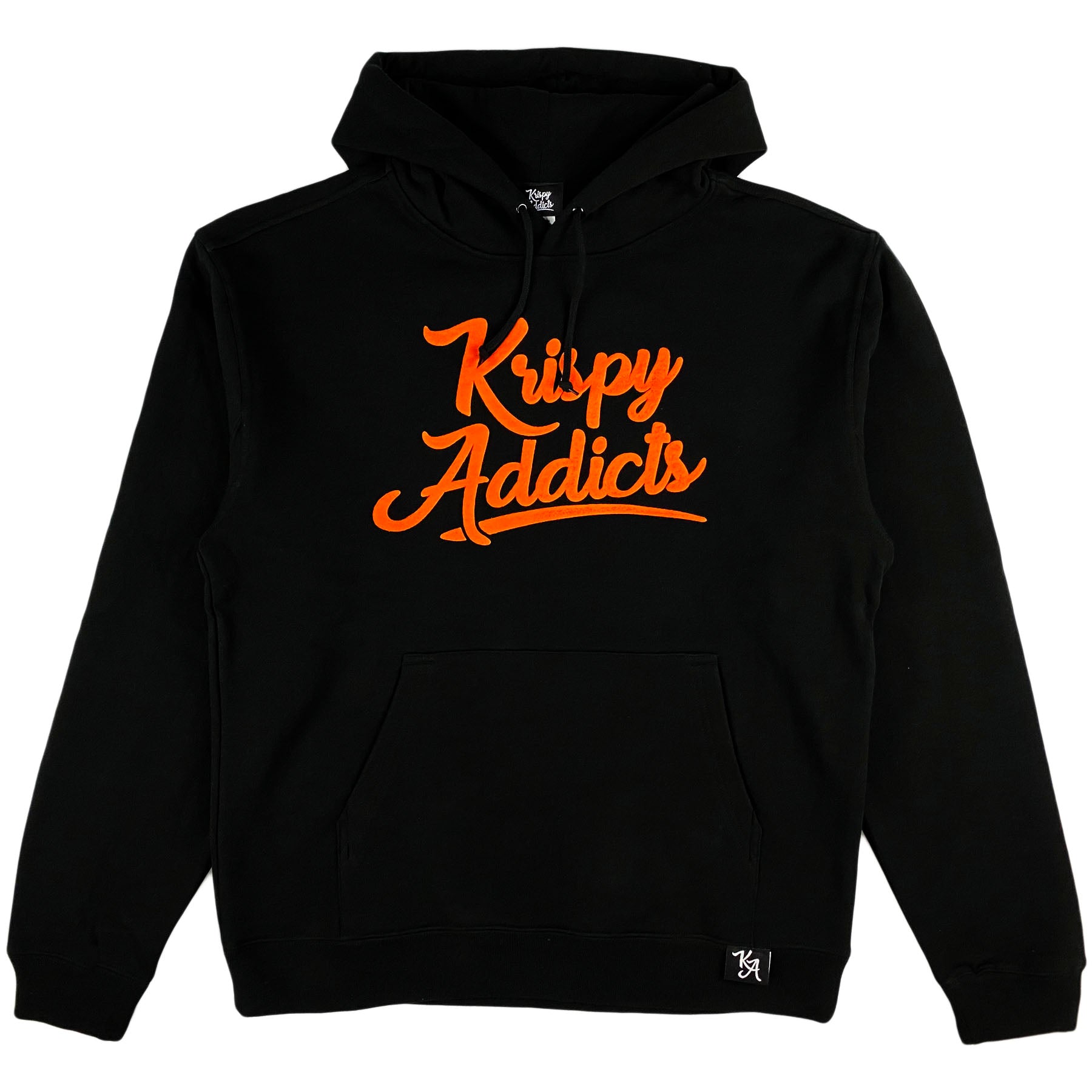Krispy Addicts - Krispy Logo Raised Hoodie Black (orange)