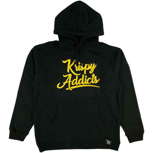 Krispy Addicts - Krispy Logo Raised Hoodie Black (yellow)