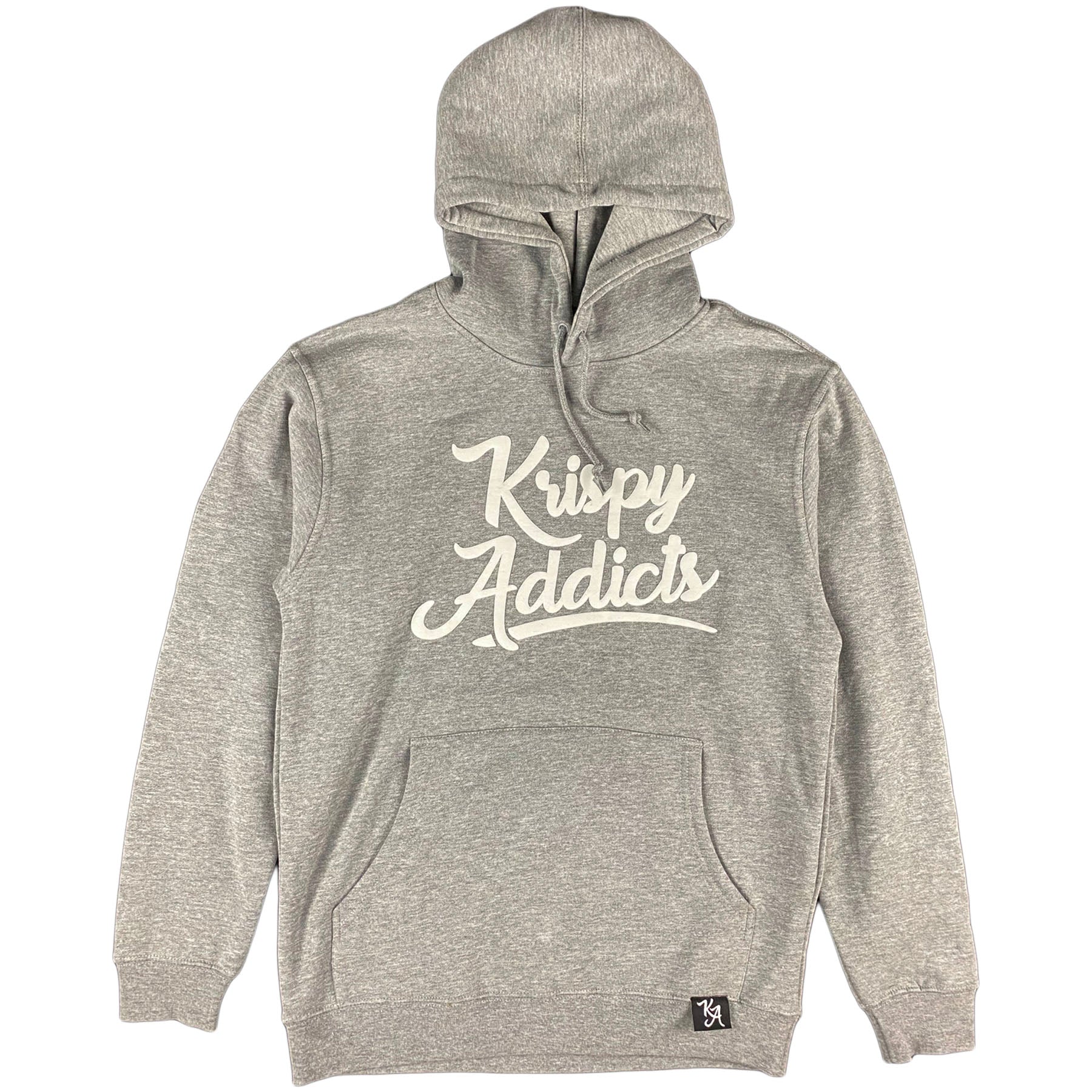 Krispy Addicts - Krispy Logo Raised Hoodie Heather Grey (white)