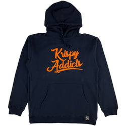 Krispy Addicts - Krispy Logo Raised Hoodie Navy (orange)