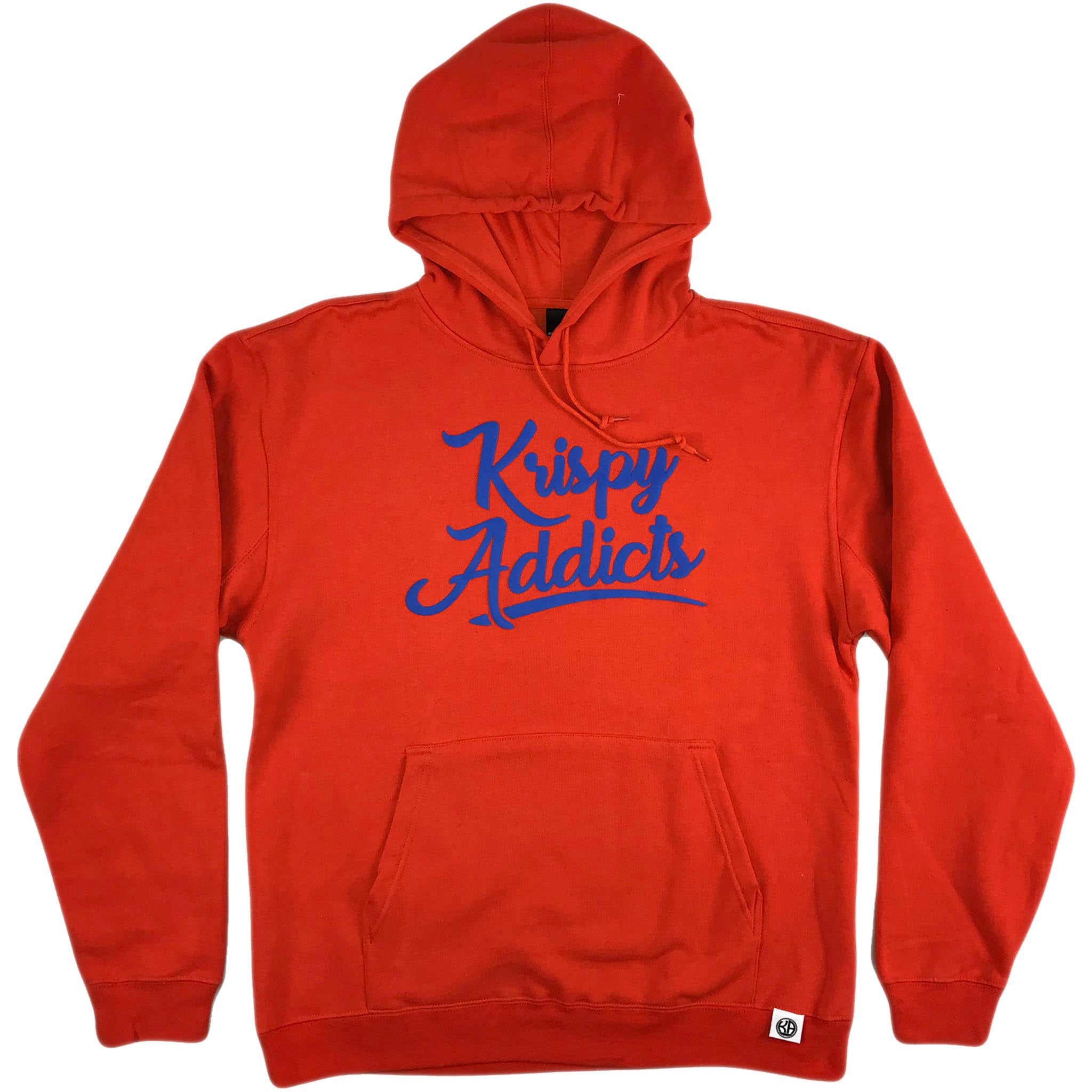 Krispy Addicts - Krispy Logo Raised Hoodie Orange (royal blue)