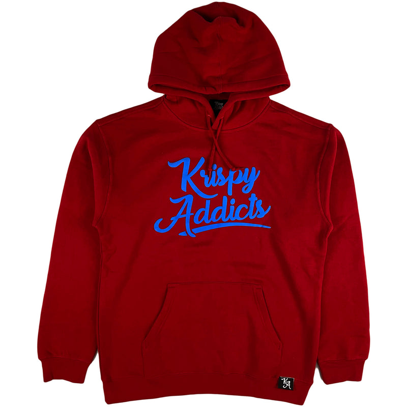 Krispy Addicts - Krispy Logo Raised Hoodie Red (royal)