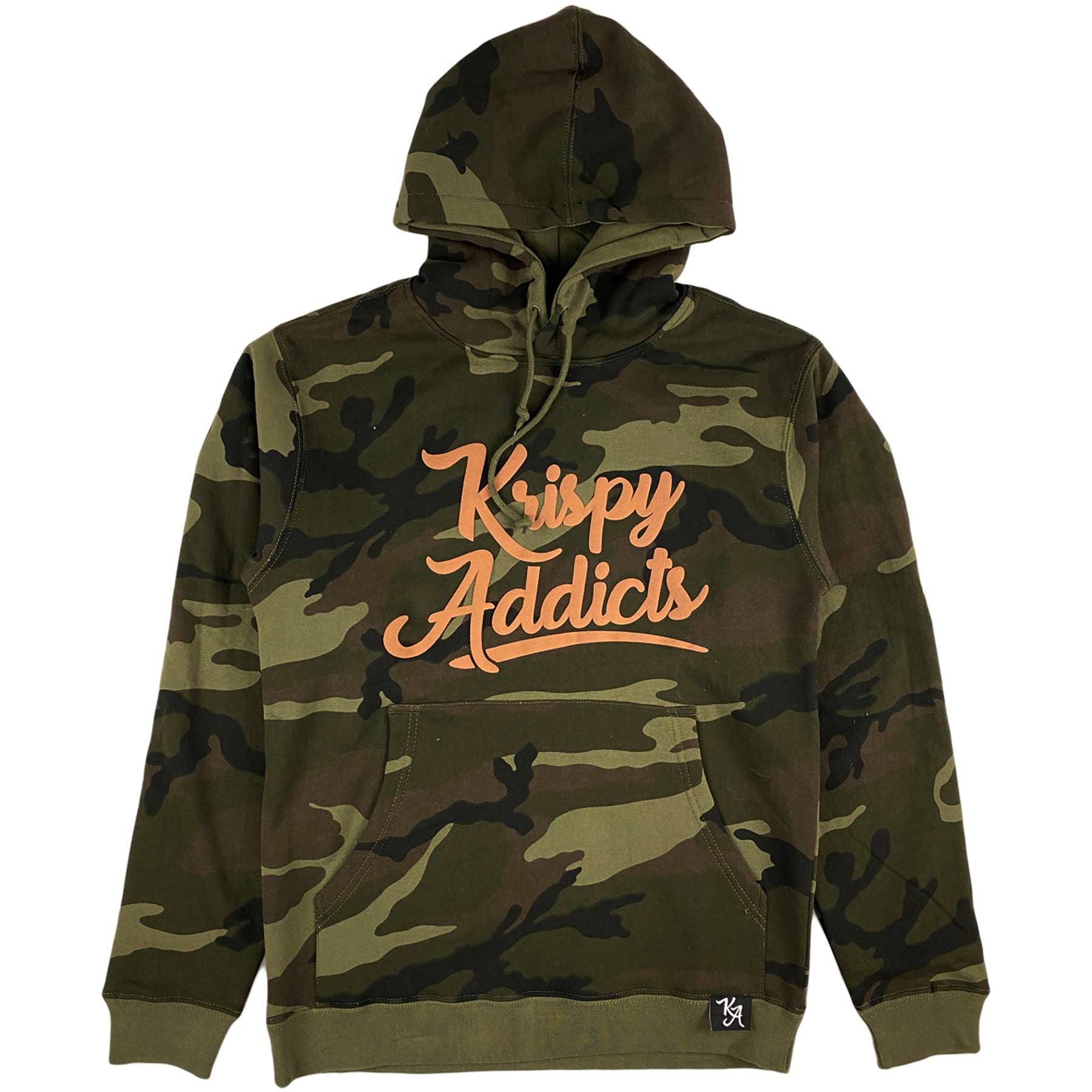 Krispy Addicts - Krispy Logo Raised Hoodie Camo (orange)