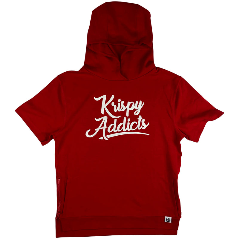Krispy Addicts - Krispy Logo Raised SS Hoodie (red)