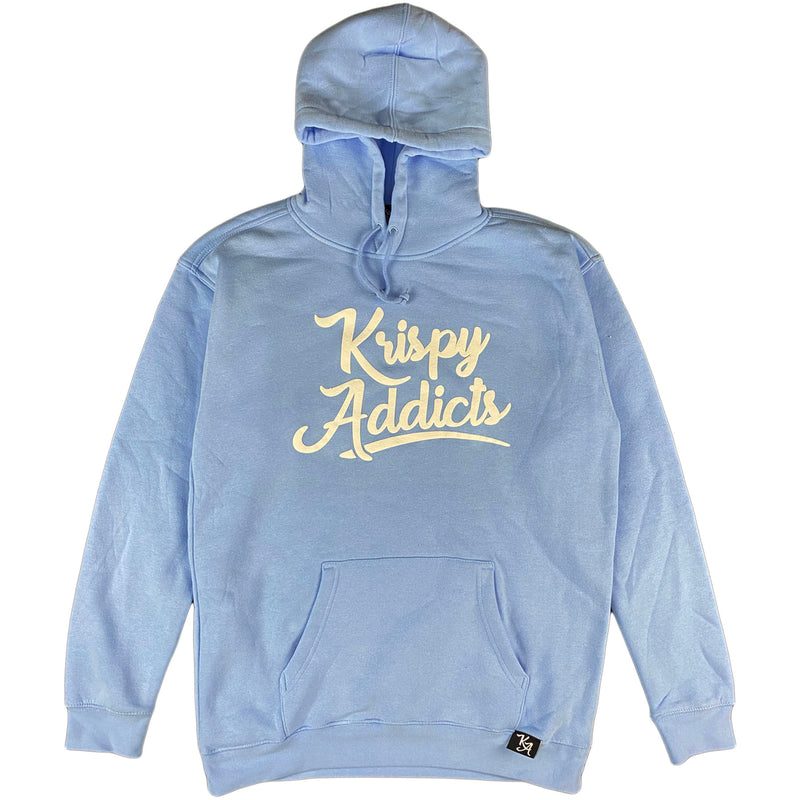 Krispy Addicts - Krispy Logo Raised Hoodie Powder Blue (white)