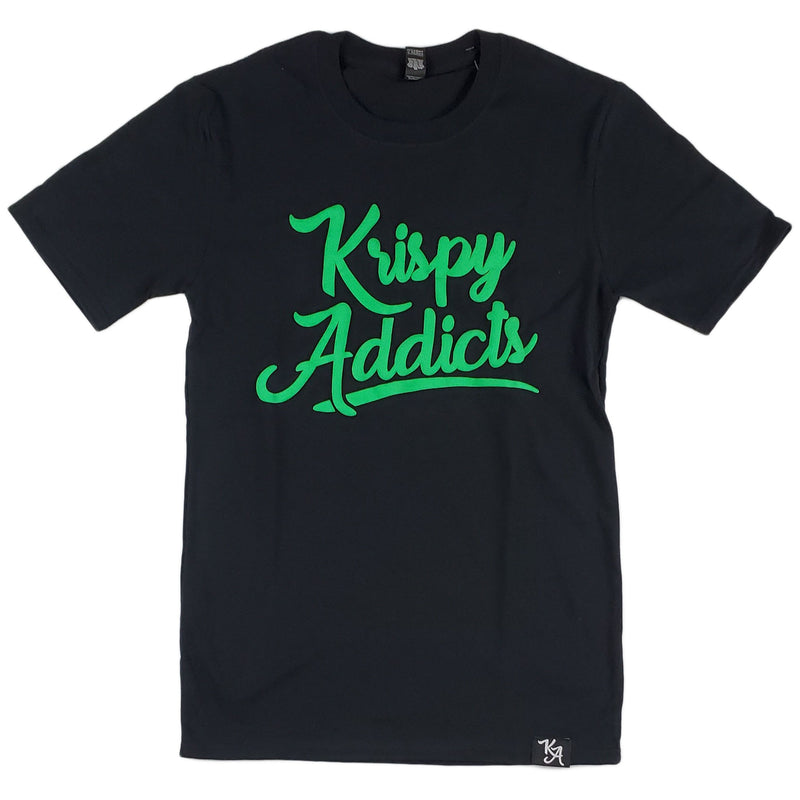 Krispy Addicts - Krispy Logo Raised Tee Black (green)