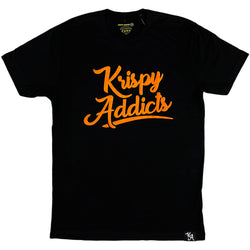 Krispy Addicts - Krispy Logo Raised Tee Black (orange)