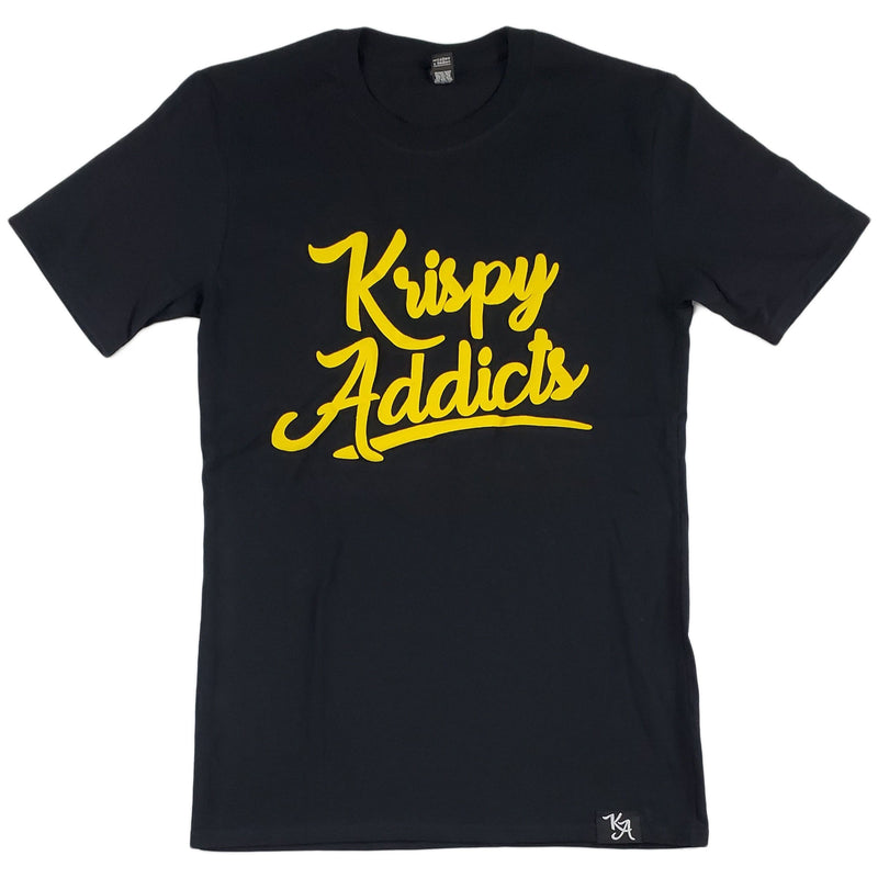 Krispy Addicts - Krispy Logo Raised Tee Black (yellow)
